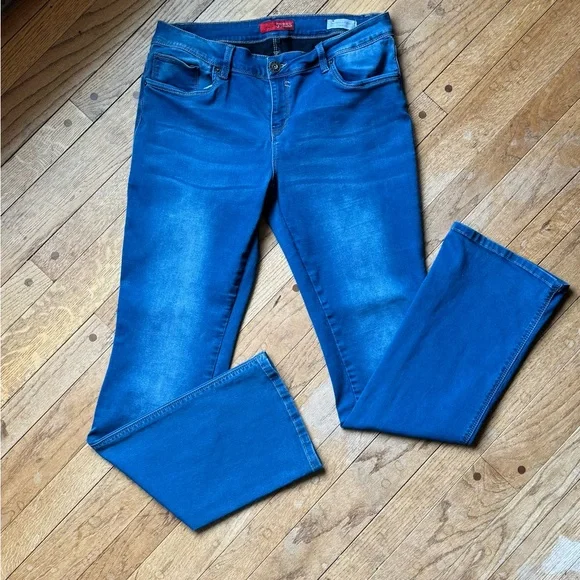 Guess Mid Rise Slim Boot Jeans Women’s 32 Blue Denim - Picture 3 of 7